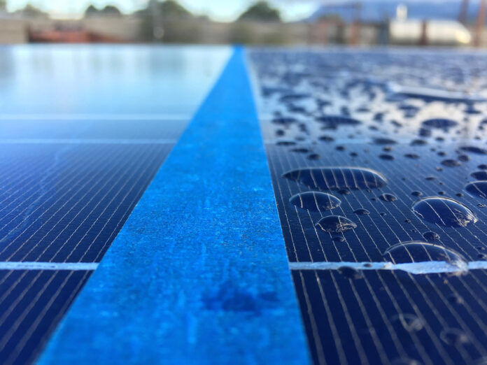 Dirt protection for solar modules based on the Lotus Effect (Image Courtesy of Kastus Technologies)