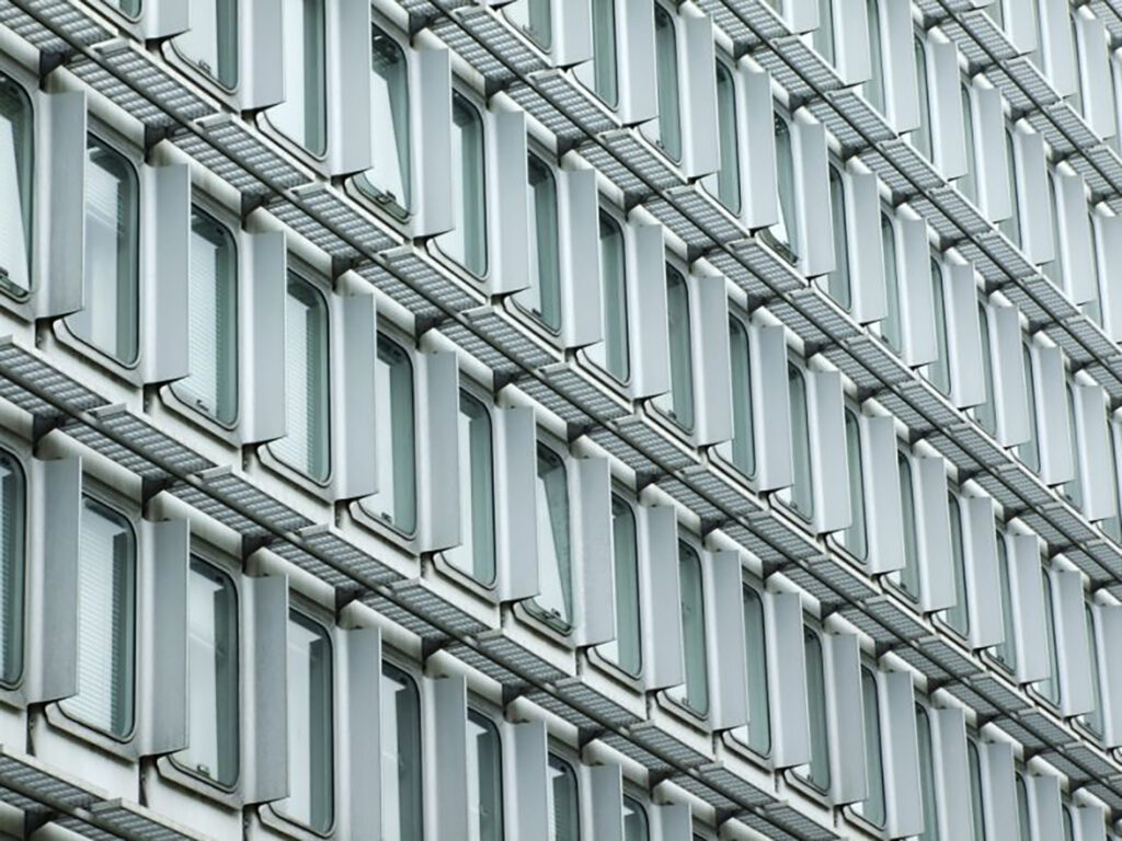 Glass recycling at UNESCO V retrofit project, by Patriarche Architects and Facade engineers Eckersley O'Callaghan (Image Courtesy of Patriarche)