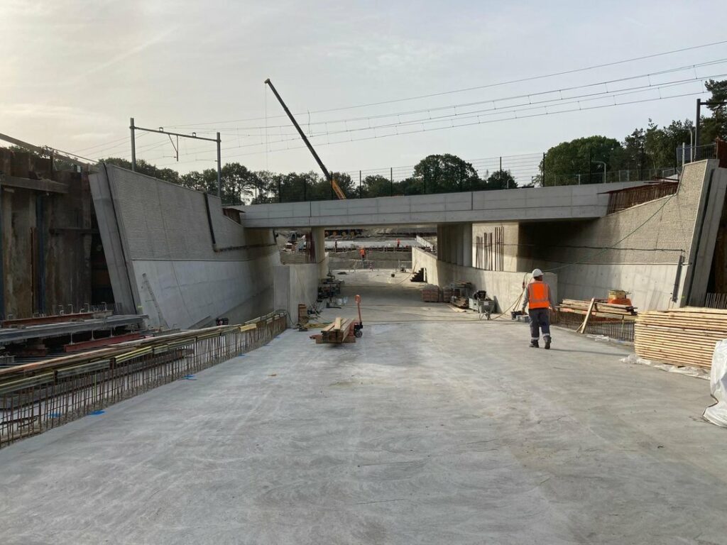 Self-healing concrete used in a railway underpass pilot project in Rijen (NL) (Image Courtesy of Heijmans Infra)