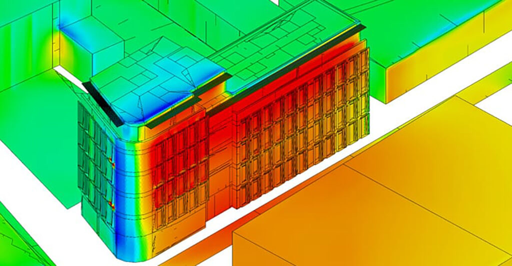 CFD simulations - Pressure coefficients on the building