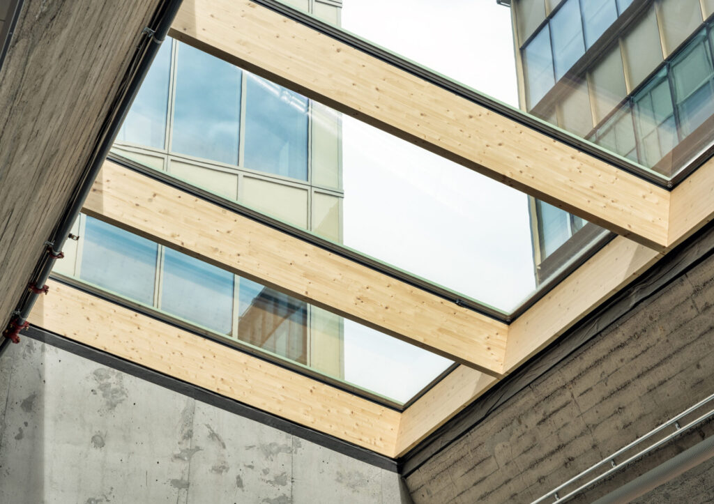 Textiltorget in Stockholm, designed by LINK Arkitektur, with advanced Timber structure by Staticus - Photo credit: Staticus