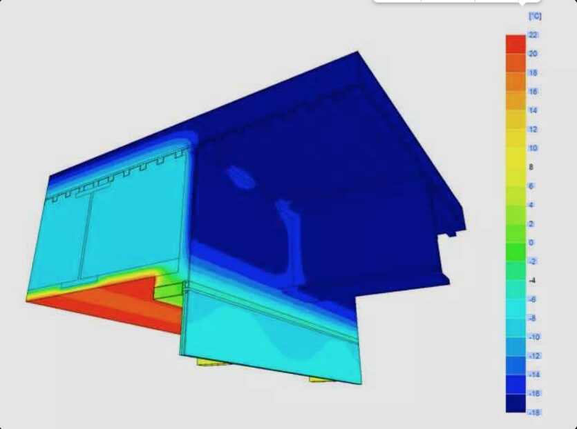 Thermal analysis evaluates façade and glazing performance over time under changing environmental conditions. It assesses risks such as thermal stress fracture, delamination, condensation, and sealant overheating by considering dynamic temperatures, solar radiation, and the sun’s position relative to the project location. (Photo courtesy of Saint-Gobain)