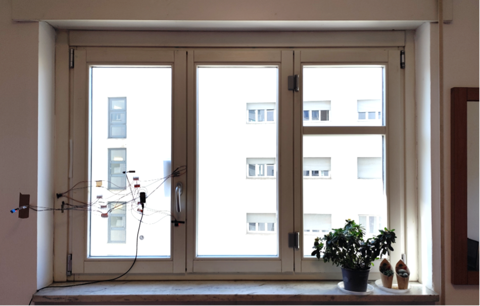 Monitored west‑facing window at Galileo Galilei Residence, Milan.