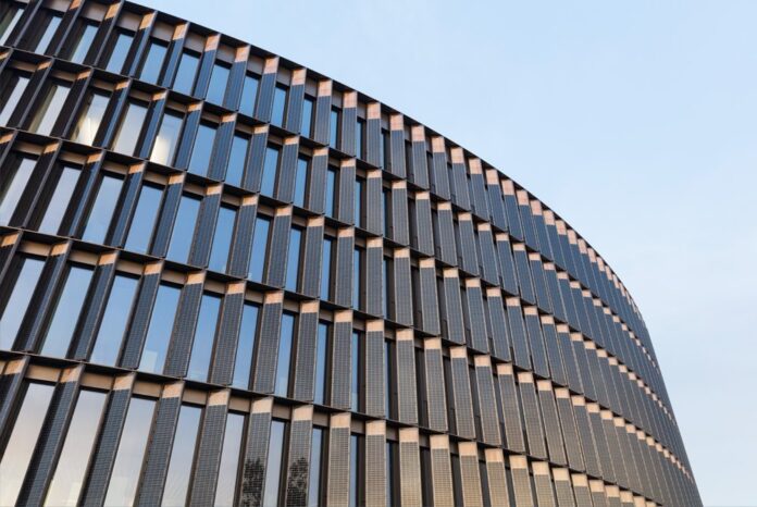 BIPV at the Freiburg Town Hall, Germany, by Ingenhoven Architects Photo Courtesy Montanstahl