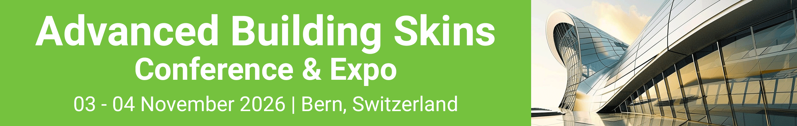 Advanced Building Skins Conference, 3-4 November 2026, Bern