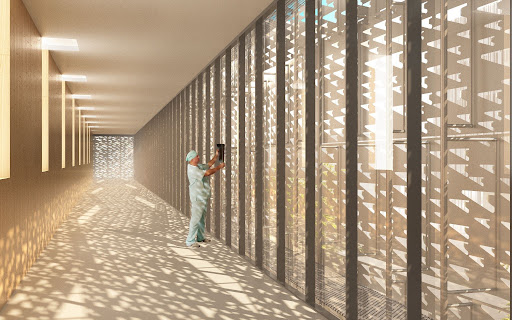Pho'liage® installation at the IARC, Lyon, 2022, © ArtBuild Architects