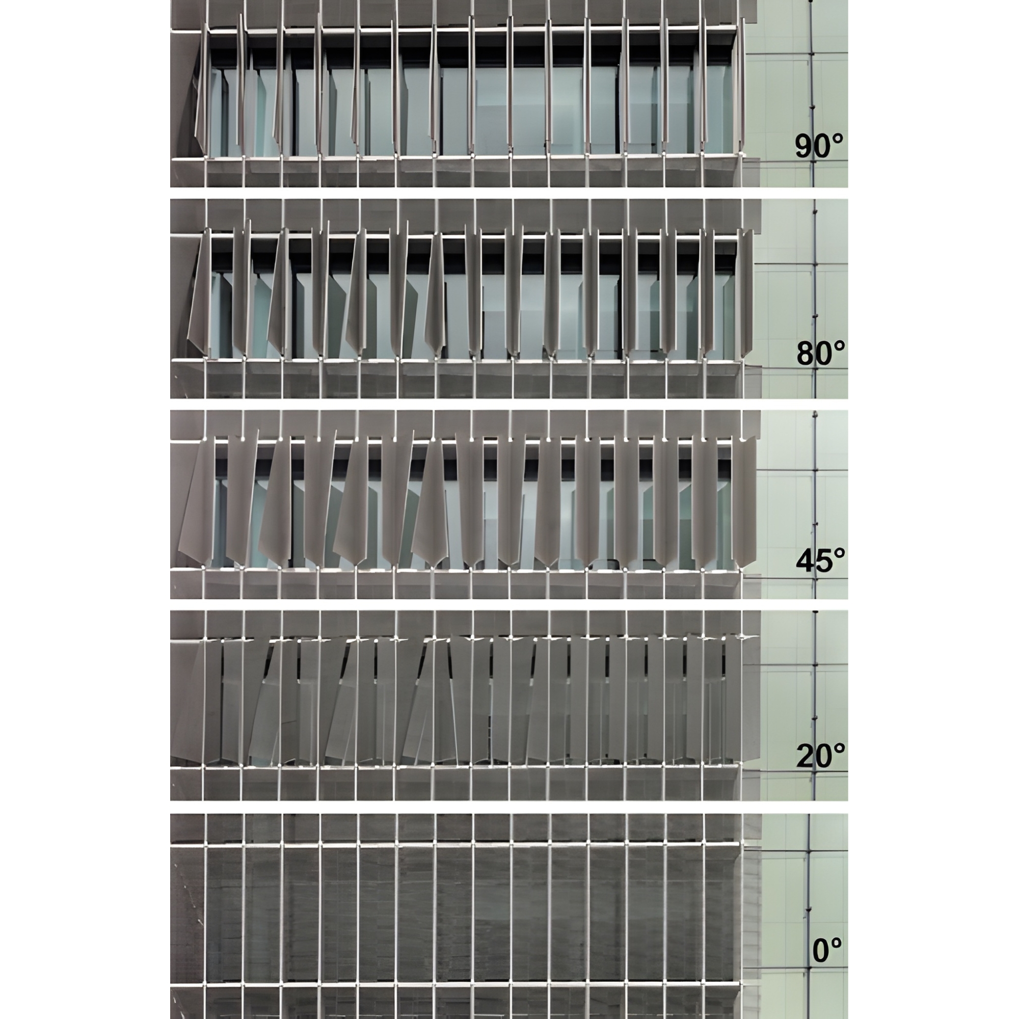 Sunshade system in dynamic positions, © JSWD and chaixetmorel
